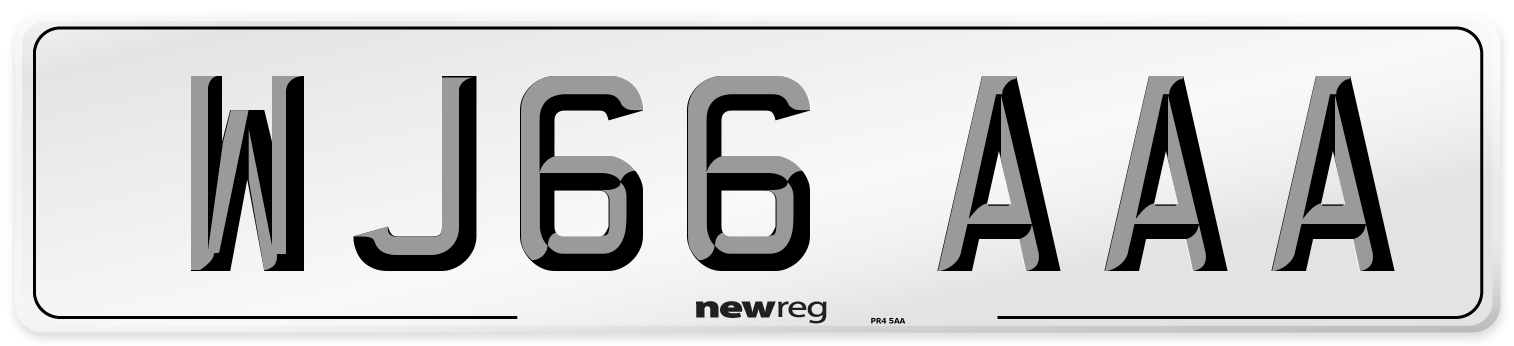 WJ66 AAA Number Plate from New Reg